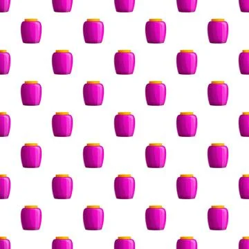 Pink cream jar pattern creating seamless beauty product background 스톡 일러스트