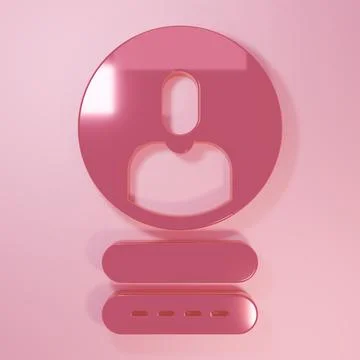 Pink Create account screen icon isolated on pink background. Minimalism con.. Stock Illustration