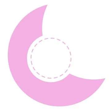 Pink crescent shape with circle vector design element Ilustración de archivo