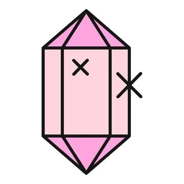 Pink crystal gem icon representing magic and luxury Stock Illustration