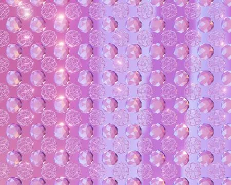 Pink crystal spheres Stock Illustration