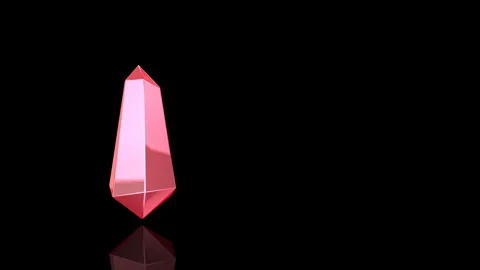 Pink Crystal turns on itself - loop animation Stock Footage 253346148