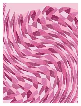 Pink crystalline geometric mosaic pattern with distorted triangular shapes. Illustrazione stock