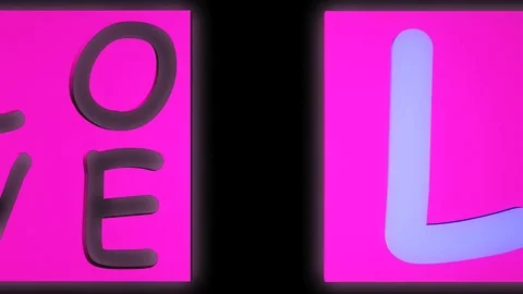 Pink cube with LOVE letters 库存影片 73244282