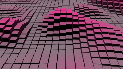 Pink cubed blocks background in continuous loop Video stock 104455415