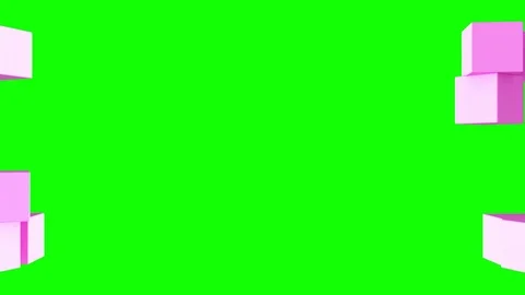 Pink cubes assemble on green background Stock Footage 112015488