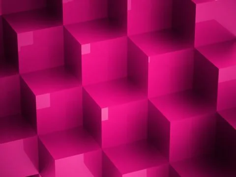 Pink cubes concept rendered Stock Illustration