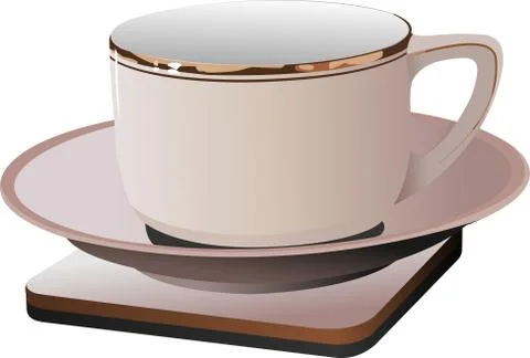 Pink cup of coffee. Vector illustration Stock Illustration