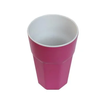 Pink cup on a white background Stock Photos