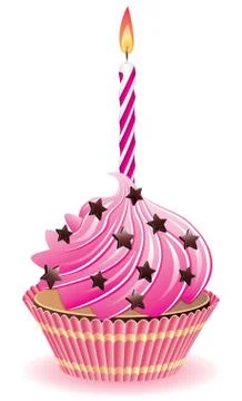 Pink cupcake 库存插图