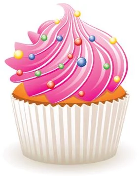 Pink cupcake Stock Illustration