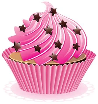 Pink cupcake Stock Illustration