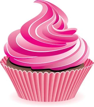 Pink cupcake Stock Illustration