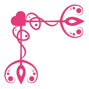 Pink cupid arrow piercing heart shape, romantic design element for valentines Stock Illustration