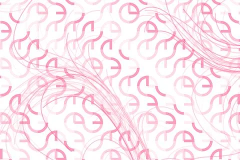 Pink curly lines pattern on white background for design Stock Photos