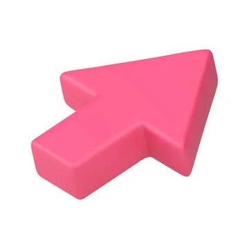 Pink cursor arrow isometric realistic 3d icon vector illustration Stock Illustration