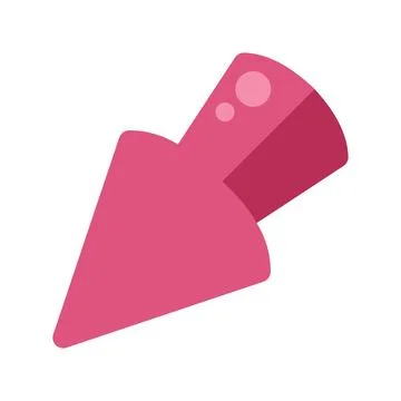 Pink cursor pointing downward with bubbles on top Stock Illustration