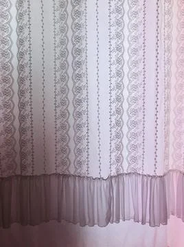 Pink, curtain, pattern, interior, light, texture Stock Photos