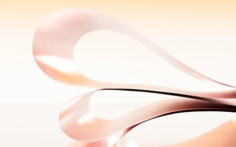 Pink curved paper, 3d rendering. Stock Illustration