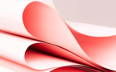 Pink curved paper, 3d rendering. Stock Illustration