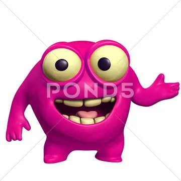 Pink cute monster Stock Illustration