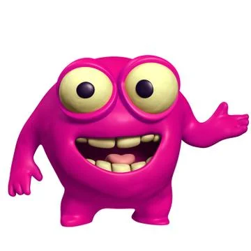 Pink cute monster 스톡 일러스트