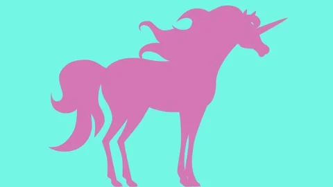Pink cute unicorn. Abstract loop animation Stock Footage 293604443
