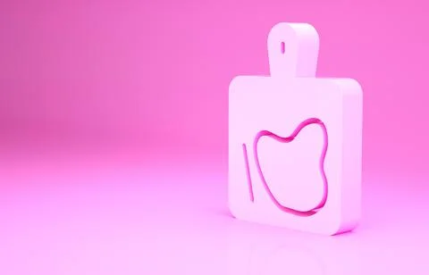 Pink Cutting board icon isolated on pink background. Chopping Board symbol Stock Illustration