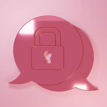 Pink Cyber security icon isolated on pink background. Closed padlock on dig.. Stock Illustration