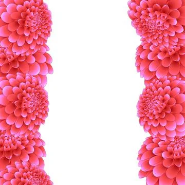 Pink Dahlia Border Stock Illustration