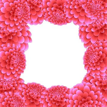 Pink Dahlia Border Stock Illustration