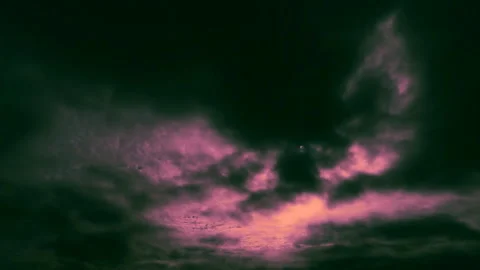 Pink Dark Clouds On A Scary Sky Stock-Footage 100282463