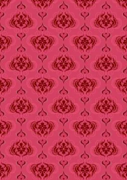 Pink dark seamless background with old classic pattern Stock Illustration