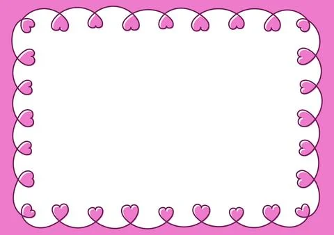 Pink decorative frame with hearts. Stock Illustration