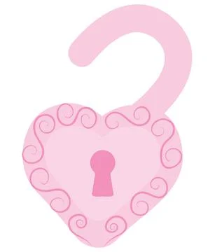 Pink decorative padlock in the shape of a heart Stock Illustration