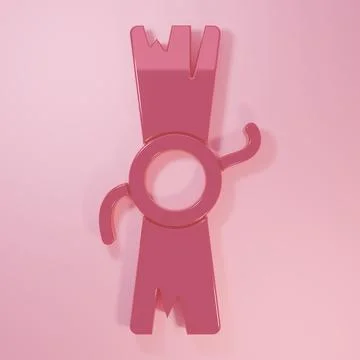 Pink Decree, paper, parchment, scroll icon icon isolated on pink background.. Stock Illustration