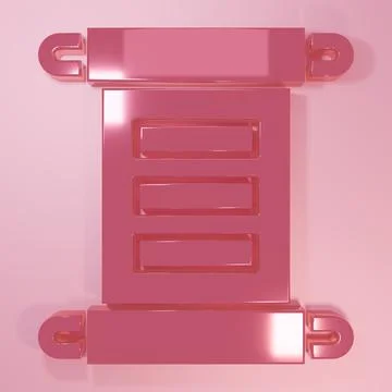 Pink Decree, paper, parchment, scroll icon icon isolated on pink background.. Stock Illustration