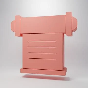 Pink Decree, paper, parchment, scroll icon icon isolated on pink background.. Stock Illustration