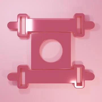 Pink Decree, paper, parchment, scroll icon icon isolated on pink background.. Stock Illustration