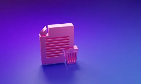 Pink Delete file document icon isolated on purple-blue background. Paper sh.. Stock Illustration