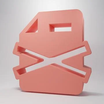 Pink Delete file document icon isolated on pink background. Rejected docume.. イラスト素材