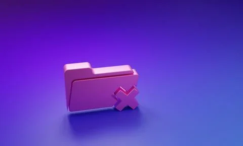 Pink Delete folder icon isolated on purple-blue background. Folder with rec.. 库存插图