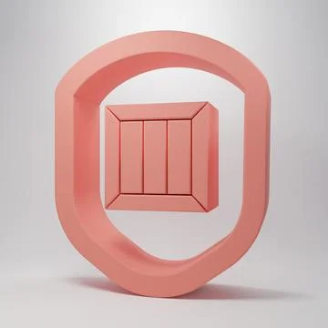 Pink Delivery security with shield icon isolated on pink background. Delive.. Stock Illustration