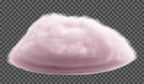 Pink dense cloud on a transparent background. Fantasy background. 스톡 일러스트