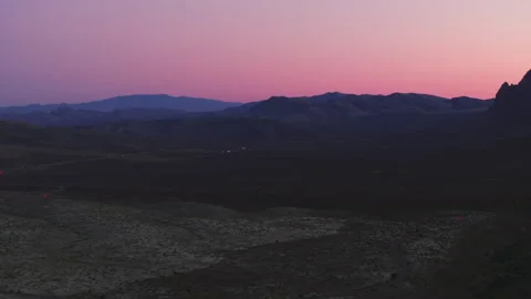 Pink Desert Sunset Drone Stock Footage 257843886
