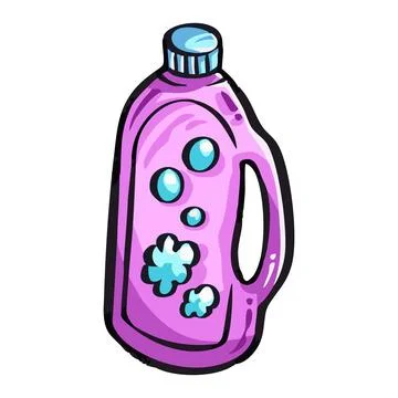 Pink detergent bottle vector art illustration. Illustration