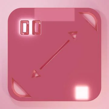 Pink Diagonal measuring icon isolated on pink background. Minimalism concep.. Stock Illustration