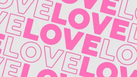 Pink diagonal oblique fill text Love. Horizontal 4K video Stock Footage 264280441