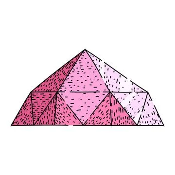 Pink diamond gem drawing representing luxury jewelry icon Stock Illustration