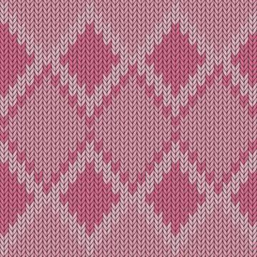 Pink diamond knitted seamless pattern background Illustrazione stock